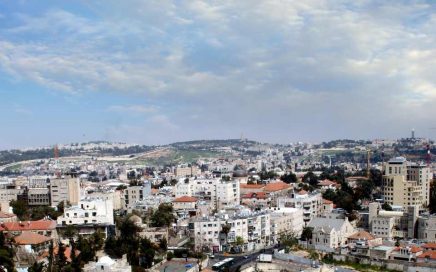 downtown Jerusalem, with Caspari Center in the background