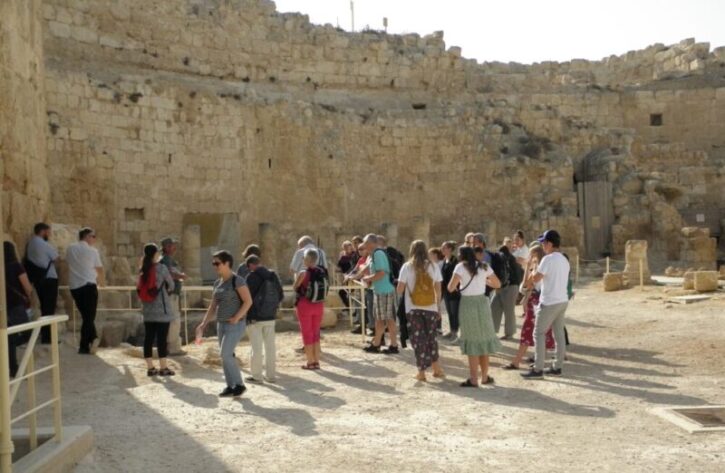 people on a study tour at an archeological site in Israel