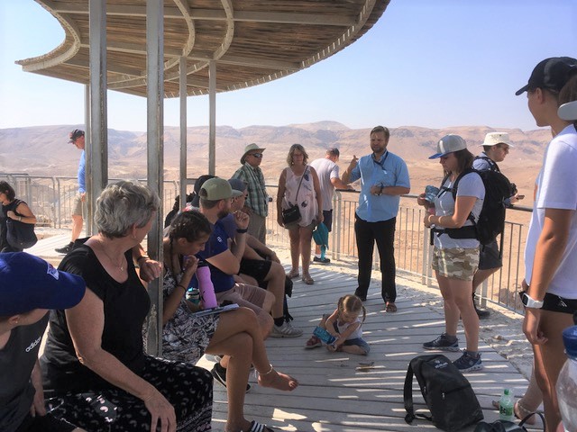 bible school group on tour of Israel